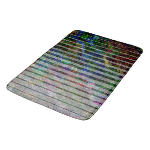 Seltsame Streifen und kratzte abstrakte Quadrate Badematte