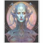 Seltsame Surreal Alien Woman Art Aufkleber (Vorderseite)