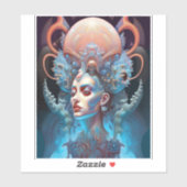 Seltsame Surreal Alien Woman Art Aufkleber (Blatt)