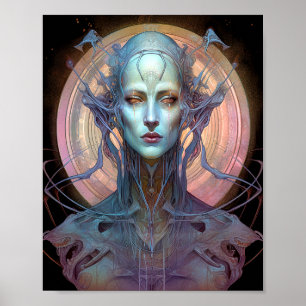 Seltsame Surreal Alien Woman Art Poster