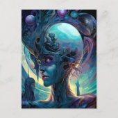 Seltsame Surreal Alien Woman Art Postkarte (Vorderseite)