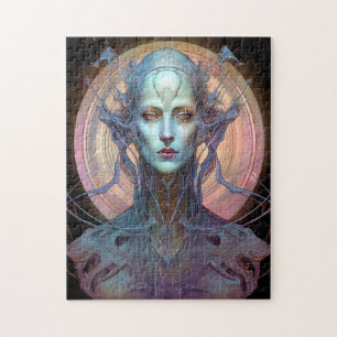 Seltsame Surreal Alien Woman Art Puzzle
