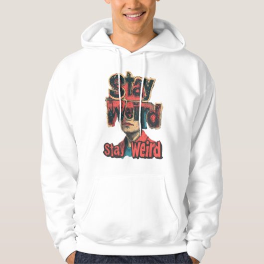 Seltsame surreale Kunst bleibe mit fett Text und P Hoodie (Vorderseite)