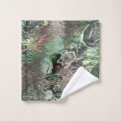 Seltsame Textur in grau mit abstraktem Schädel Badhandtuch Set (Waschlappen)