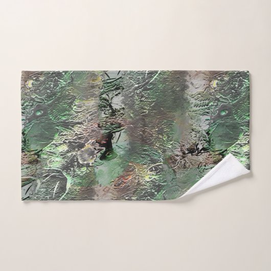 Seltsame Textur in grau mit abstraktem Schädel Badhandtuch Set (Handtuch)