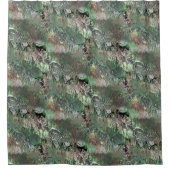 Seltsame Textur in grau mit abstraktem Schädel Duschvorhang (Vorderseite)