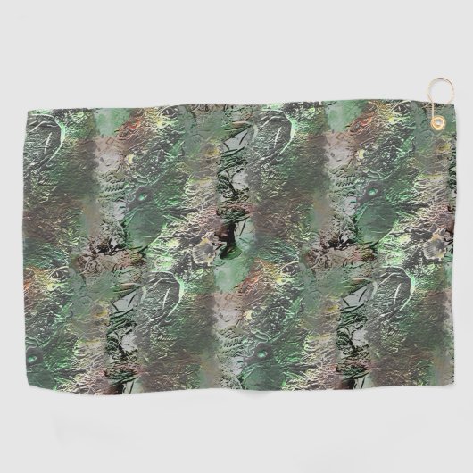 Seltsame Textur in grau mit abstraktem Schädel Golfhandtuch (Horizontal)