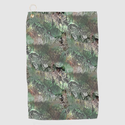 Seltsame Textur in grau mit abstraktem Schädel Golfhandtuch (Vorderseite)