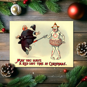 Seltsame viktorianische Humor-Weihnachtskarte Feiertagskarte