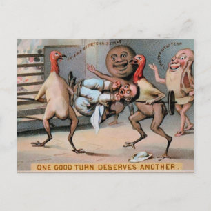 Seltsame viktorianische Weihnachtsgerichte Postkarte