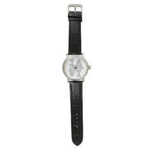 Seltsame Vintage Fische zeichnend Armbanduhr