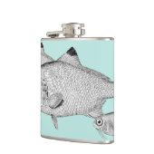 Seltsame Vintage Fische zeichnend Flachmann (Links)