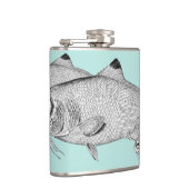 Seltsame Vintage Fische zeichnend Flachmann (Rechts)