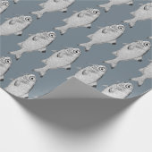 Seltsame Vintage Fische zeichnend Geschenkpapier (Ecke)