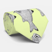 Seltsame Vintage Fische zeichnend Krawatte (Gerollt)