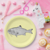 Seltsame Vintage Fische zeichnend Pappteller (Party)