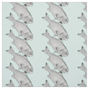 Seltsame Vintage Fische zeichnend Stoff