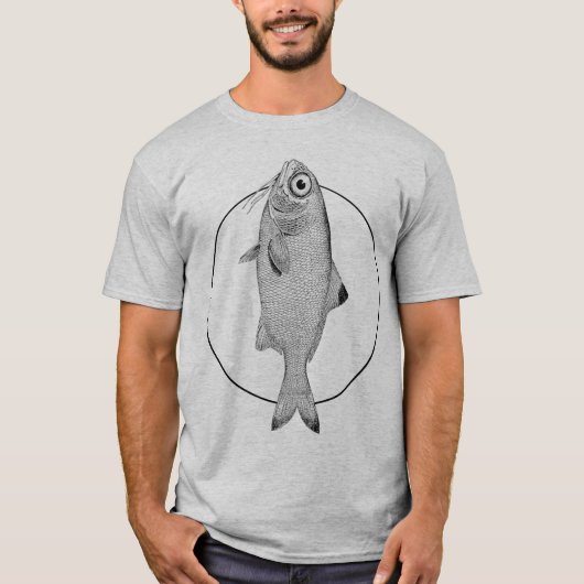 Seltsame Vintage Fische zeichnend T-Shirt (Vorderseite)