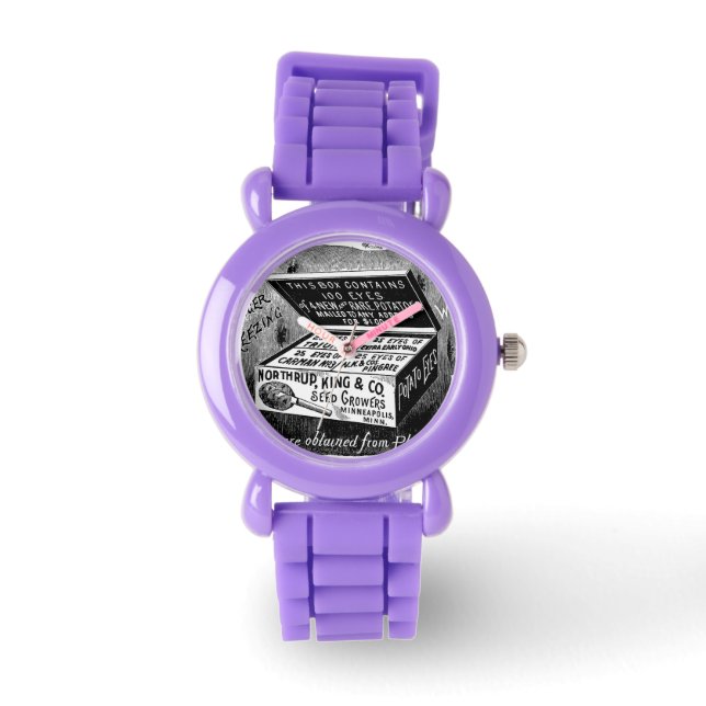 Seltsame Vintage Kartoffelwerbung Armbanduhr (Vorderseite)