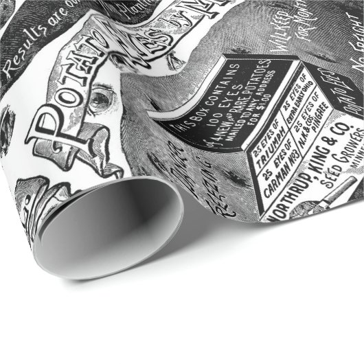 Seltsame Vintage Kartoffelwerbung Geschenkpapier (Rolleneckpunkt)