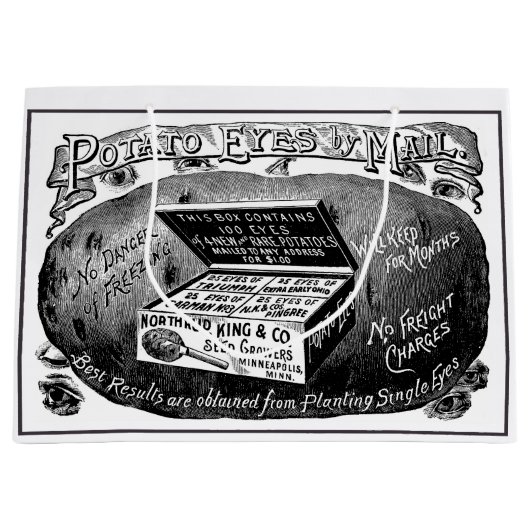 Seltsame Vintage Kartoffelwerbung Große Geschenktüte (Vorderseite)