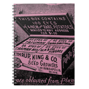 Seltsame Vintage Kartoffelwerbung Notizblock