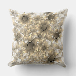 "Seltsame virtuelle Blume, beige Blätter auf Weiß Kissen