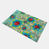 Seltsame virtuelle Blume, blaugelbe Blütenblätter  Fußmatte (Schrägansicht)