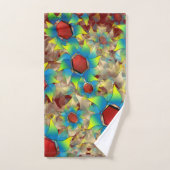 Seltsame virtuelle Blume, bläuliche Blütenblätter  Badhandtuch Set (Handtuch)