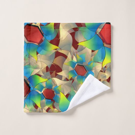 Seltsame virtuelle Blume, bläuliche Blütenblätter Badhandtuch Set (Waschlappen)