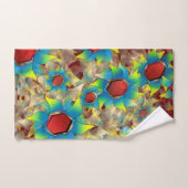 Seltsame virtuelle Blume, bläuliche Blütenblätter  Badhandtuch Set (Handtuch)