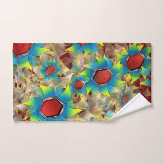 Seltsame virtuelle Blume, bläuliche Blütenblätter  Badhandtuch Set (Handtuch)