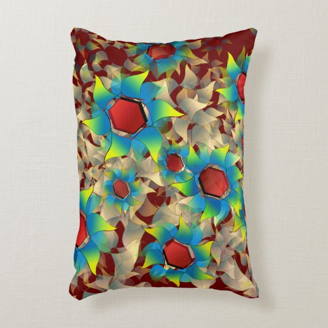 Seltsame virtuelle Blume, bläuliche Blütenblätter  Dekokissen (Vorderseite(Vertikal))