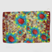 Seltsame virtuelle Blume, bläuliche Blütenblätter  Golfhandtuch (Horizontal)