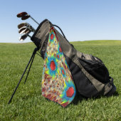 Seltsame virtuelle Blume, bläuliche Blütenblätter  Golfhandtuch (Gras)