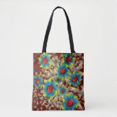 Seltsame virtuelle Blume, bläuliche Blütenblätter  Tasche (Vorderseite)