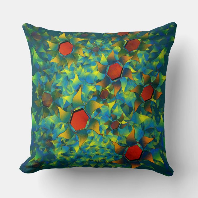 Seltsame virtuelle Blume, verbrannte Blütenblätter Kissen (Vorderseite)