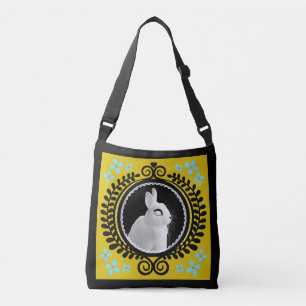 Seltsame weiße Bunny Umhängetasche / Schulter-Tote Tragetaschen Mit Langen Trägern