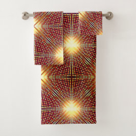 Seltsame Wiederholungslinien, die Lichtkreise erze Badhandtuch Set