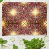 Seltsame Wiederholungslinien, die Lichtkreise erze Geschirrtuch (Gefaltet)