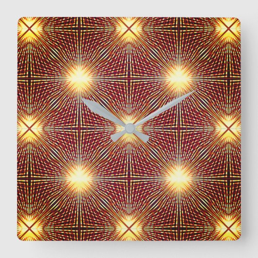 Seltsame Wiederholungslinien, die Lichtkreise erze Quadratische Wanduhr (Vorderseite)