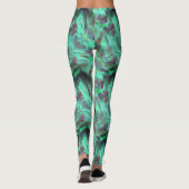 Seltsamer Camouflage-Satinton, grün bis kohlenstof Leggings (Rückseite)