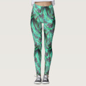 Seltsamer Camouflage-Satinton, grün bis kohlenstof Leggings (Vorderseite)