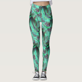 Seltsamer Camouflage-Satinton, grün bis kohlenstof Leggings