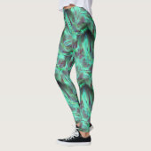 Seltsamer Camouflage-Satinton, grün bis kohlenstof Leggings (Links)