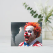 Seltsamer Clown und Tornado Postkarte (Stehend Vorderseite)
