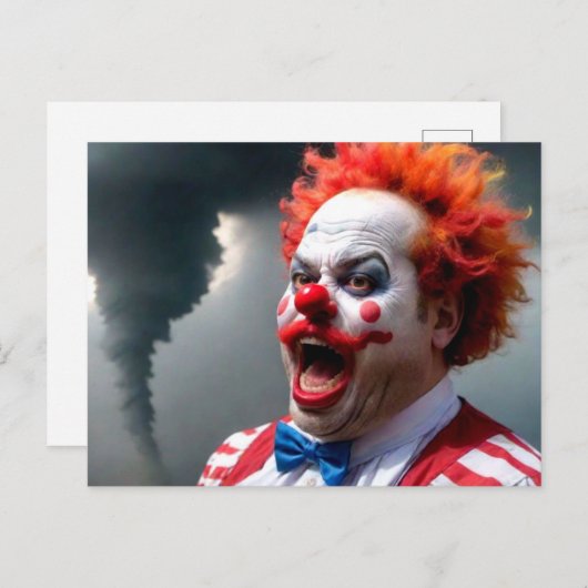 Seltsamer Clown und Tornado Postkarte (Vorne/Hinten)
