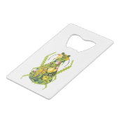 Seltsamer grüner Käfer Geldbeutel Flaschenöffner (Rückseite Schrägansicht)