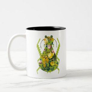 Seltsamer grüner Käfer Zweifarbige Tasse