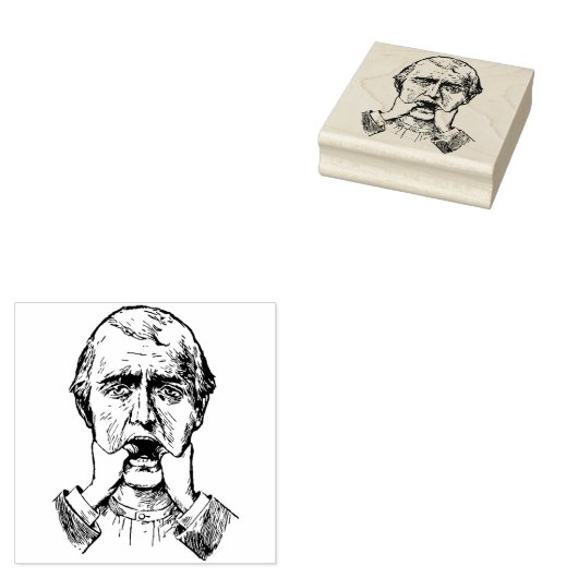 Seltsamer Kiefermann seltsam bizarr Gummistempel (Stempel)